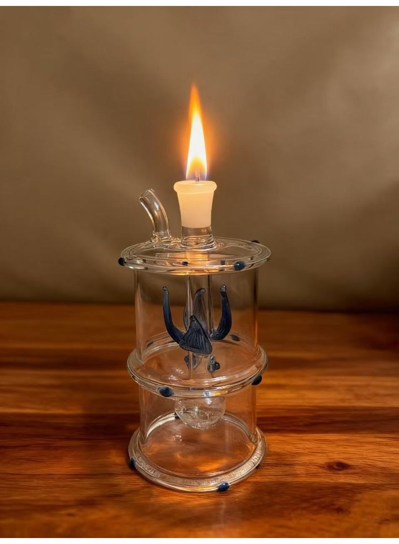 شيانغ مي مصباح زيت زجاجي ممتاز مقاوم للحرارة، زجاجة مزهرية زجاجية مصنوعة من مادة البورسليكات عالية الجودة للاستخدام طويل الأمد، مزهرية زجاجية شفافة (لون عشوائي) - Image 2