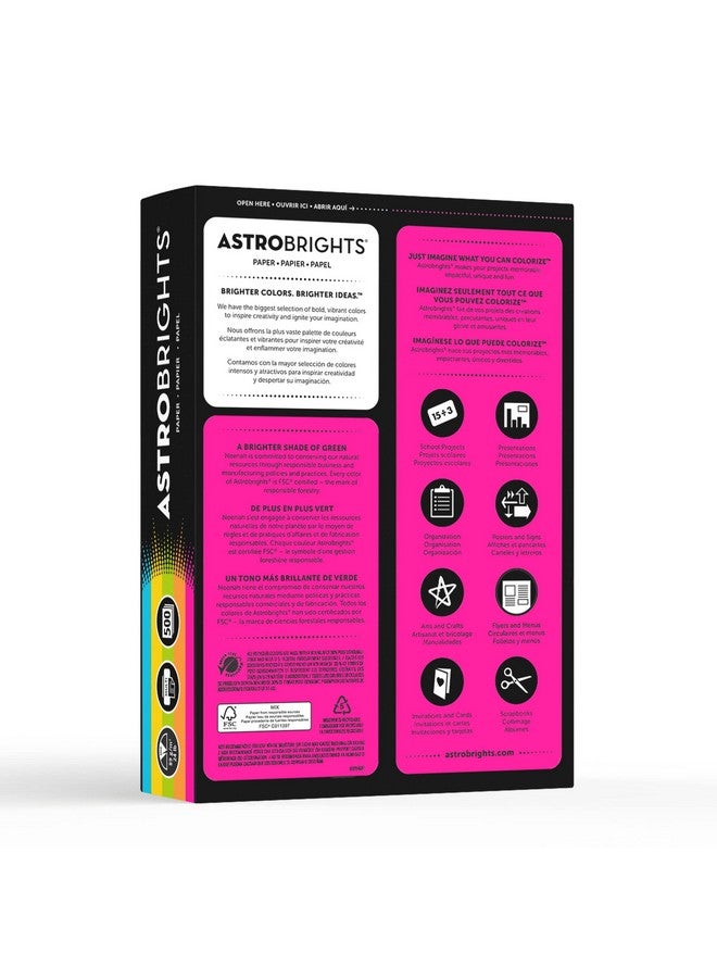 نينا ورق ملون من Astrobrightsbright بحجم حرف 24 رطل، ألوان متنوعة 500 ورقة - Image 3