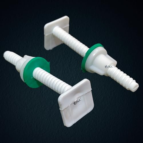 JKC Plastic White Commode Seat Cover Hinges, Toilet Seat Screw Compatible with Cera Toilet Seat Cover Hinges - 1 Pair (Left & Right) (Square) - Image 1