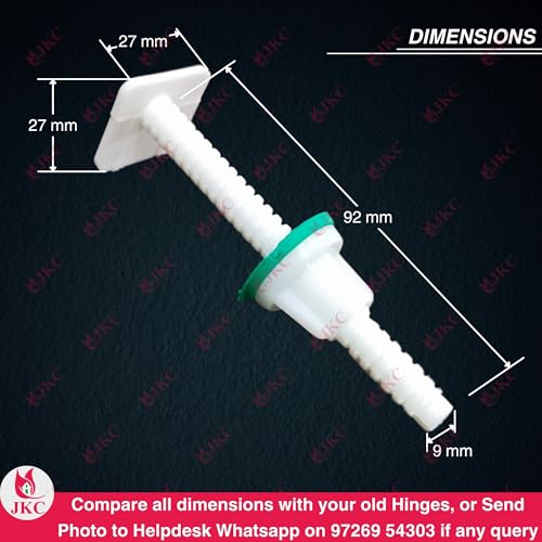 JKC Plastic White Commode Seat Cover Hinges, Toilet Seat Screw Compatible with Cera Toilet Seat Cover Hinges - 1 Pair (Left & Right) (Square) - Image 2