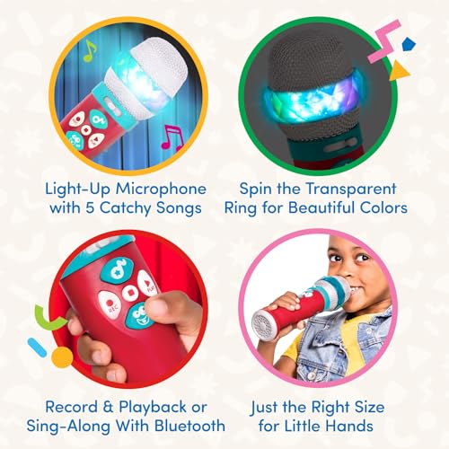 Battat – Toy Karaoke Mic – Light – Up & Voicechanging Microphone – Record & Playback – Sing – Along With Bluetooth – 3+ Years– Musical Light Show Microphone - Image 3