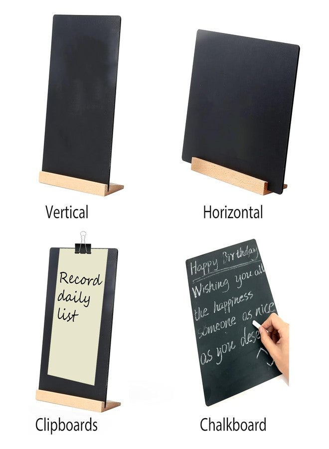 NEWNEWSHOW 2 Pack 8.7x12 Inch Tabletop Chalkboard with Wood Holder - Image 2