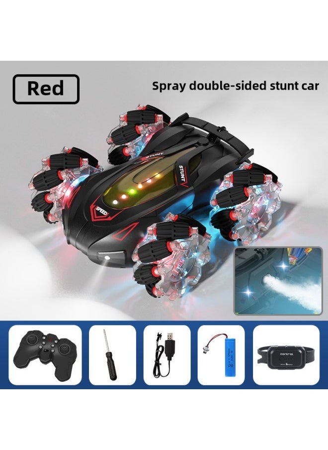 Children's Double-sided Stunt Drift Remote Control Car Four-wheel Drive Off-road Vehicle Boys Car Toy Street Stall Wholesale-Color:Red-double-sided Stunt Car  Dual Remote Control-Proportion:1 Set Of Rechargeable Lithium Batteries (can Play For 30 Minutes)  - Image 1