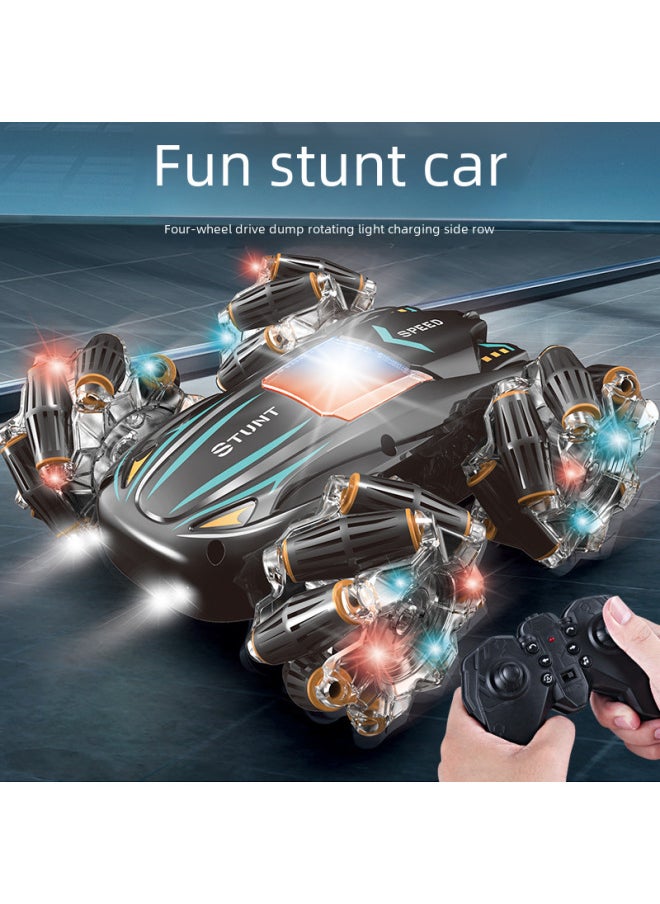 Children's Double-sided Stunt Drift Remote Control Car Four-wheel Drive Off-road Vehicle Boys Car Toy Street Stall Wholesale-Color:Red-double-sided Stunt Car  Dual Remote Control-Proportion:1 Set Of Rechargeable Lithium Batteries (can Play For 30 Minutes)  - Image 2