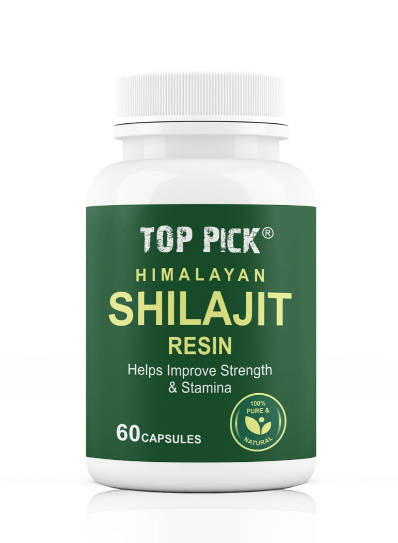 Top Pick Himalayan Shilajit Resin 60 Capsules Support Strength & Stamina Naturally