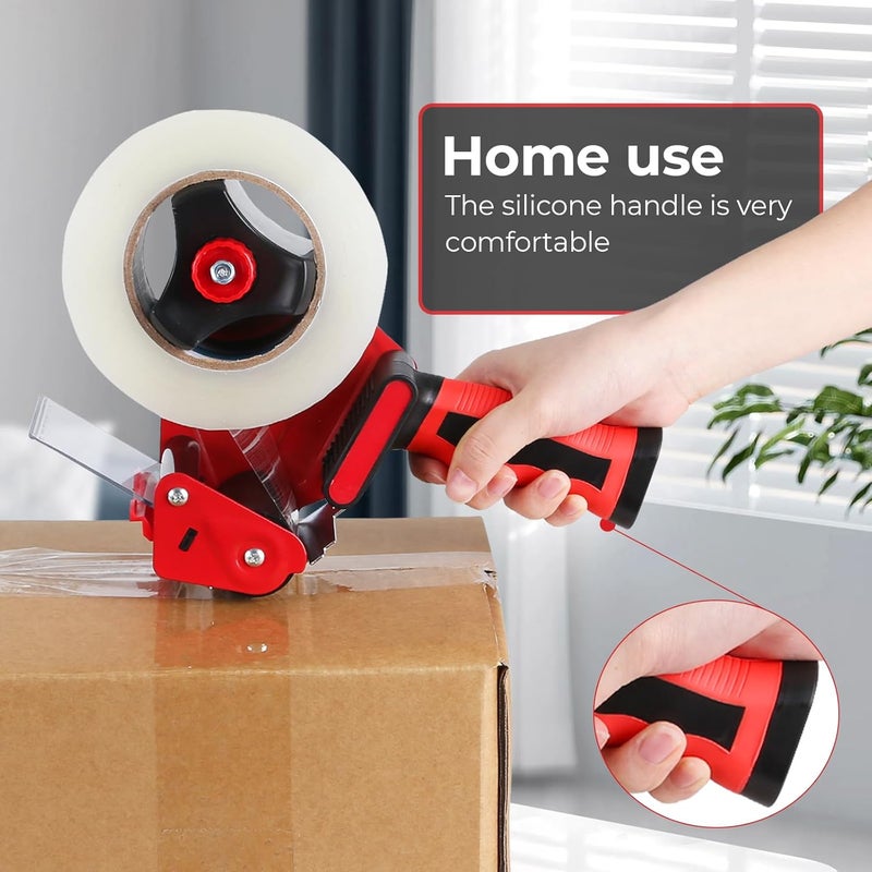 QILIMA 3 Inch Wide Packing Tape Dispenser Gun Seal Packing for Use Tape Dispenser Gun for Shipping, Moving, Carton and Box Sealing-Red - Image 5