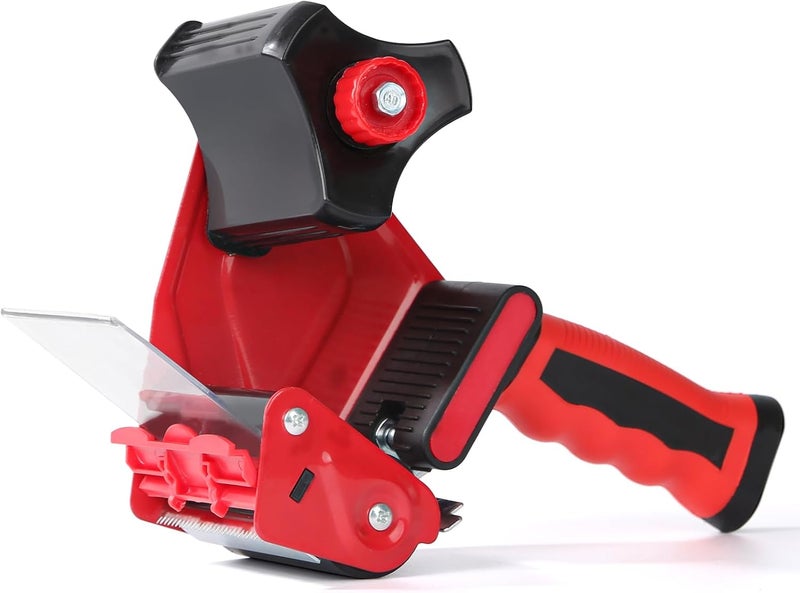 QILIMA 3 Inch Wide Packing Tape Dispenser Gun Seal Packing for Use Tape Dispenser Gun for Shipping, Moving, Carton and Box Sealing-Red - Image 1