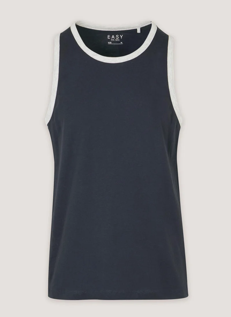 Matalan Navy Essential Jersey Ringer Vest Top
