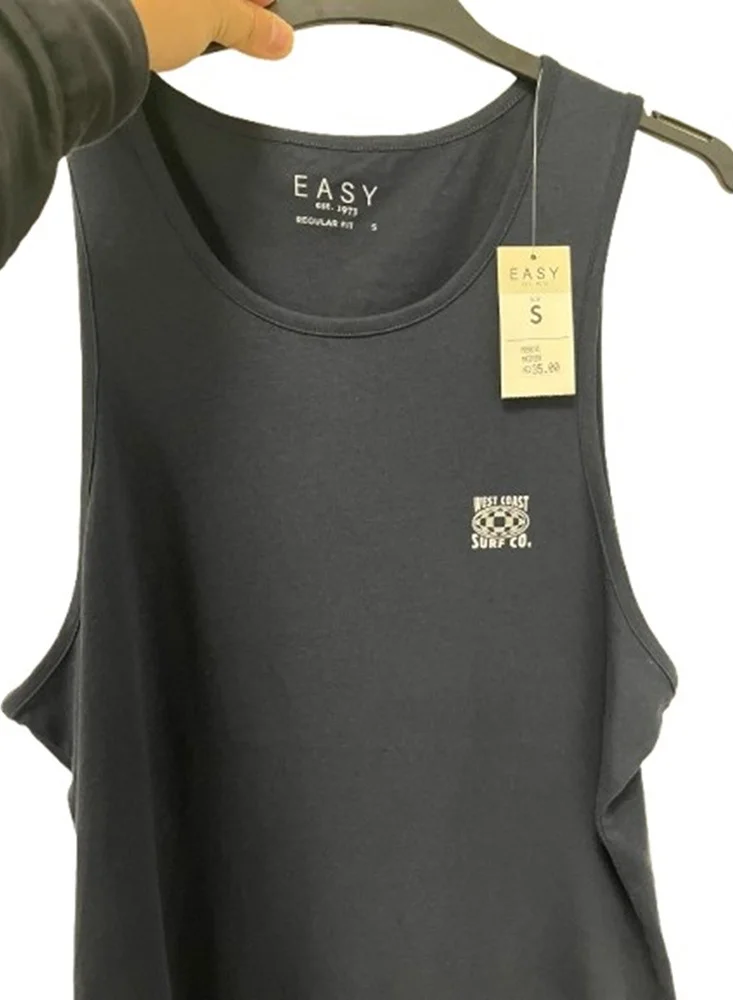Matalan Navy Essential Jersey Ringer Vest Top