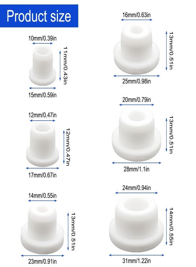 IOUALEY 24 PCS Bathtub Jet Covers, 6 Sizes Silicone Hole Plug, White Jet Tub Plug Cover Caps Fit for 9-10 mm 12mm 14mm 16mm 18mm 22-23mm Bathtub Hole, Flexible Reusable Waterproof Tube Plugs End Covers - Image 2