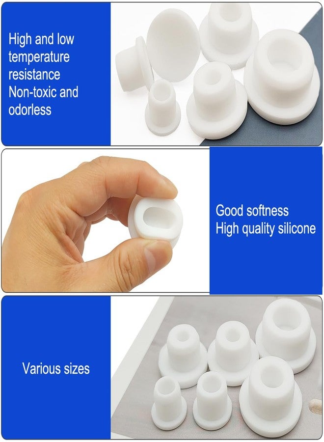 IOUALEY 24 PCS Bathtub Jet Covers, 6 Sizes Silicone Hole Plug, White Jet Tub Plug Cover Caps Fit for 9-10 mm 12mm 14mm 16mm 18mm 22-23mm Bathtub Hole, Flexible Reusable Waterproof Tube Plugs End Covers - Image 4