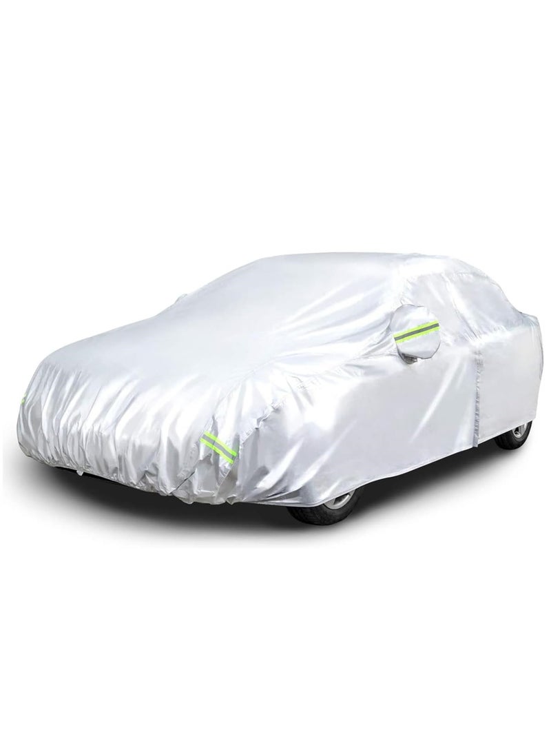 Generic Car Cover Sunscreen Protection Dustproof Full Covers with Reflective Strip Outdoor Vehicle Cover All-Weather UV Sun Protector Fit for Car, SUV, Jeep - Image 1