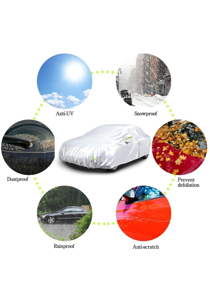 Generic Car Cover Sunscreen Protection Dustproof Full Covers with Reflective Strip Outdoor Vehicle Cover All-Weather UV Sun Protector Fit for Car, SUV, Jeep - Image 3