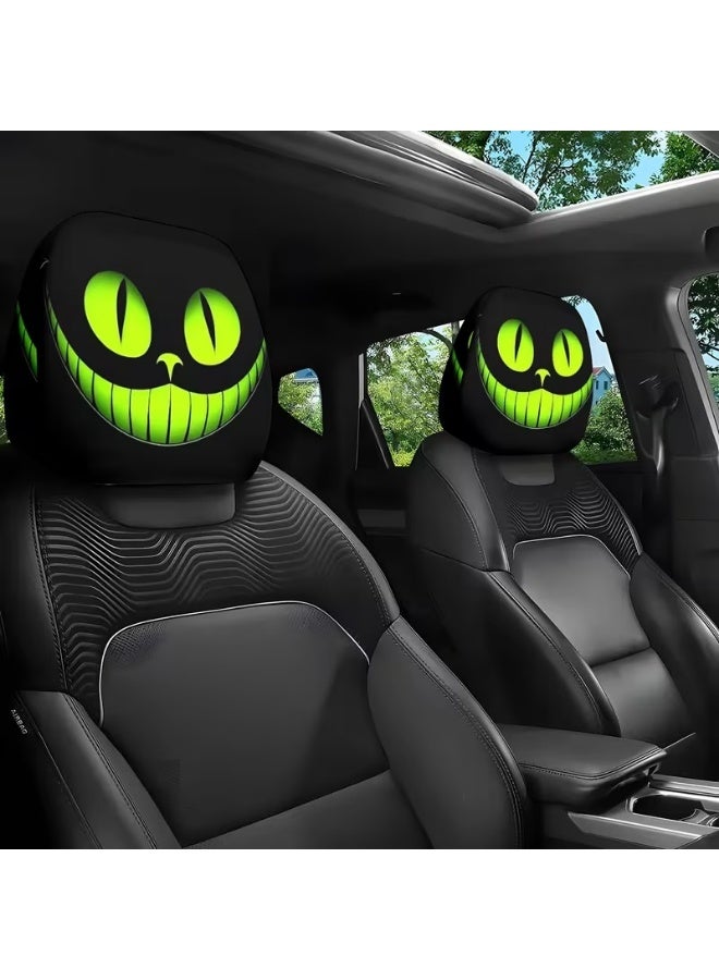 2PCS Funny Cartoon Car Headrest Covers, Cute Funny Cartoon Eyes Car Seat Head Rest Protector for Auto Front Seat Rest Decoration (A-1 Pair) - Image 5
