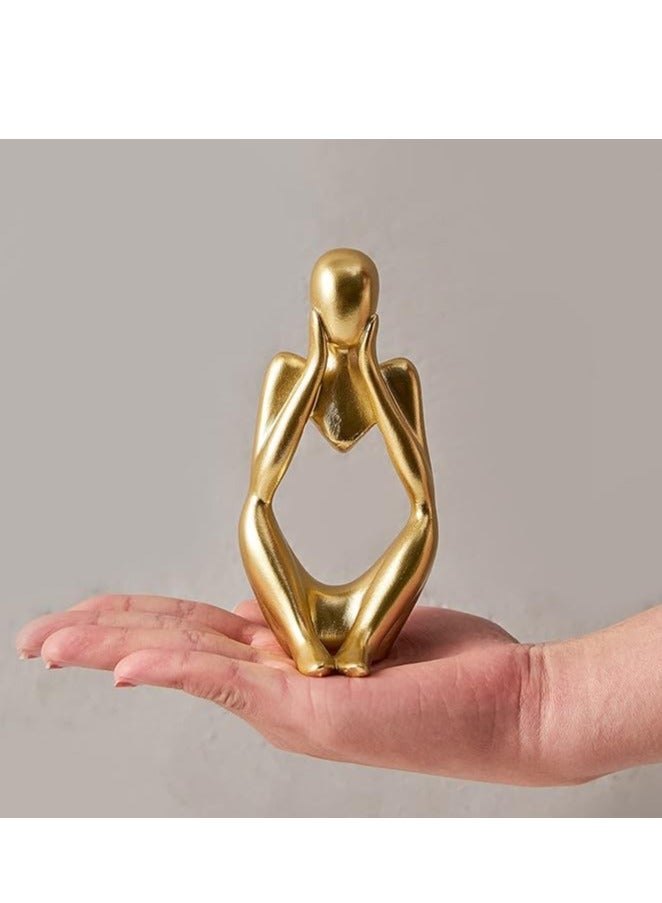 Gold Decor Thinker Statue Abstract Art Sculpture, Set of 3, Gold  - Image 4