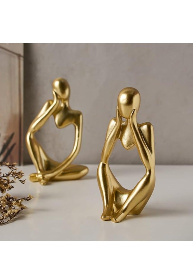 Gold Decor Thinker Statue Abstract Art Sculpture, Set of 3, Gold  - Image 5
