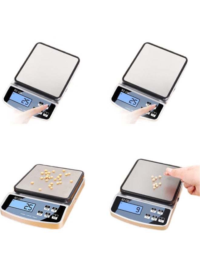 Baijie Electronic Kitchen Scale Stainless Steel Baking Scale Waterproof Food Scale 10Kg 1G Jewelry Gram Scale - Image 3