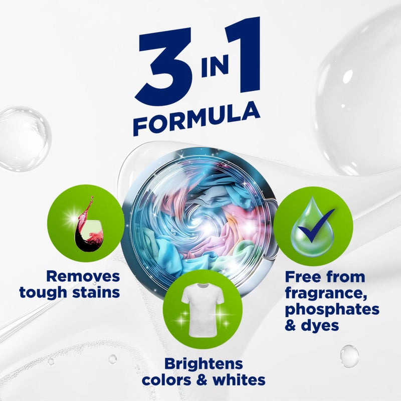 OxiClean Triple Action Free Versatile Stain Remover Powder, Use with Detergent, No Fragrance, No Dyes, No Phosphates, No Chlorine, Removes Stains, Brightens Colors and Whites, 4 lbs - Image 4