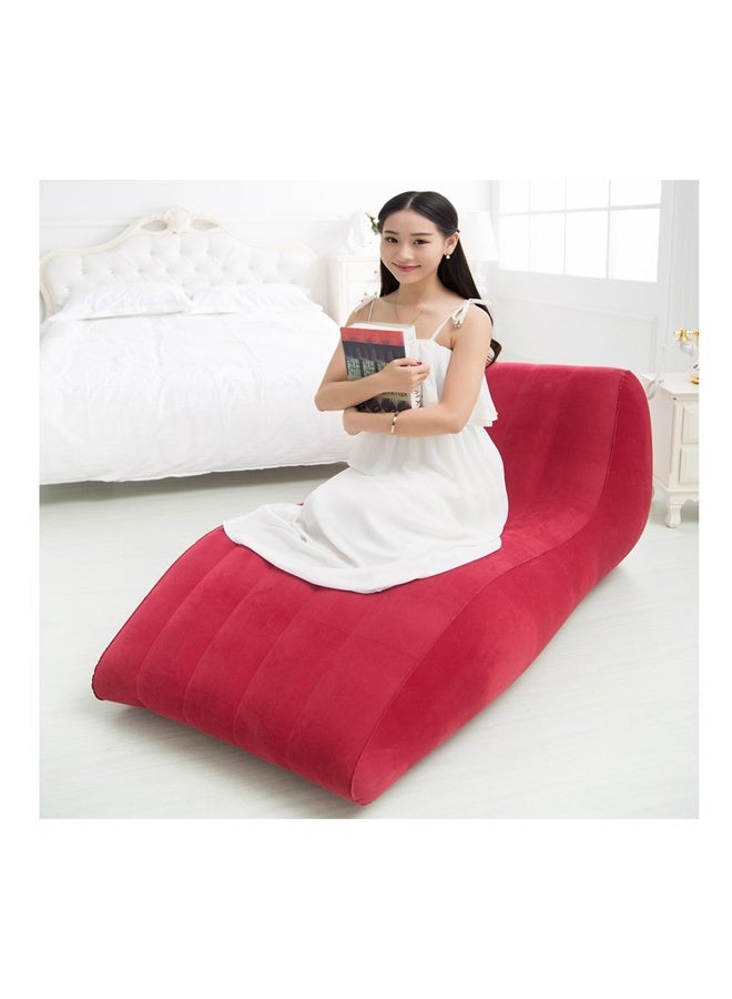 أريكة استرخاء هوائية قابلة للنفخ، لون أحمر، 155×86×67 سم - Image 3