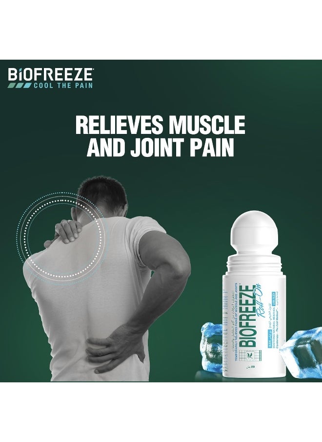 Biofreeze - Pain Relief Roll-On, Temporary Relief From Muscle & Joint Pain, Soothing Natural Menthol With Ilex, 89Ml - Image 1