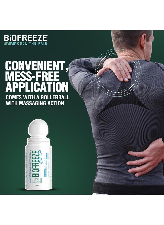 Biofreeze - Pain Relief Roll-On, Temporary Relief From Muscle & Joint Pain, Soothing Natural Menthol With Ilex, 89Ml - Image 1