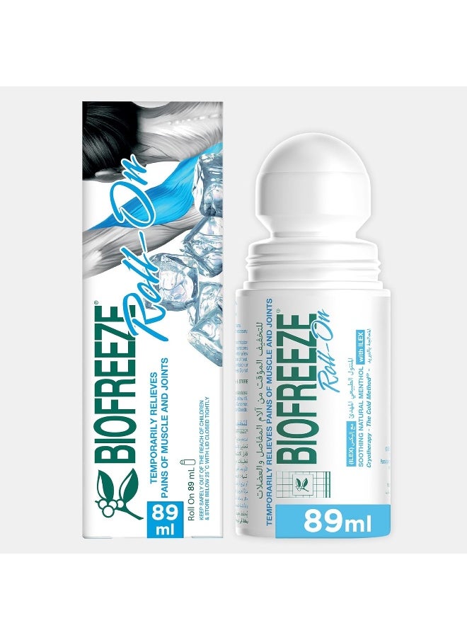 Biofreeze - Pain Relief Roll-On, Temporary Relief From Muscle & Joint Pain, Soothing Natural Menthol With Ilex, 89Ml - Image 1