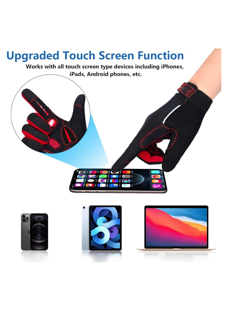 SYOSI Cycling Gloves, Full Finger Mountain Bike Gloves, 5MM SBR+Liquid Gel Padded Anti-slip Shock-absorbing Touchscreen MTB Gloves, Bicycle Gloves for Men Women, Full Finger Mountain Bike Gloves  - Image 4
