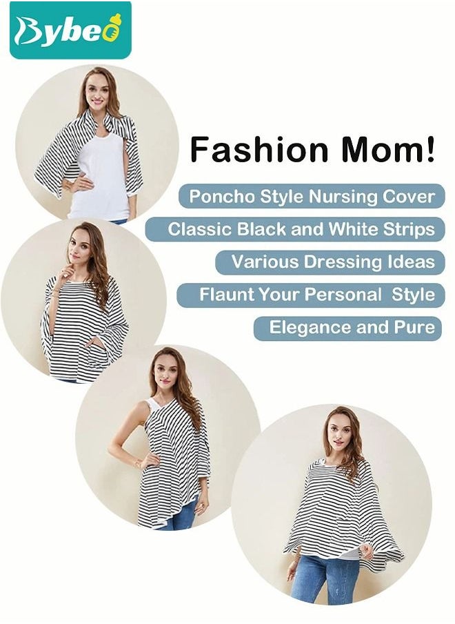 Bybeo Baby Nursing Cover for Breastfeeding - 360 Degree Privacy, 8-in-1 Uses Soft & Breathable Covers Baby Car Seat & Shopping Cart Nursing Poncho, Washer & Dryer Friendly  - Image 2