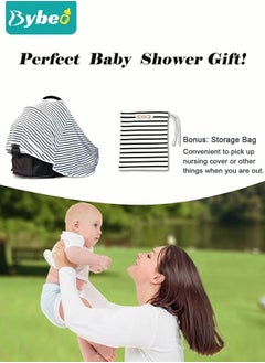 Bybeo Baby Nursing Cover for Breastfeeding - 360 Degree Privacy, 8-in-1 Uses Soft & Breathable Covers Baby Car Seat & Shopping Cart Nursing Poncho, Washer & Dryer Friendly  - Image 5