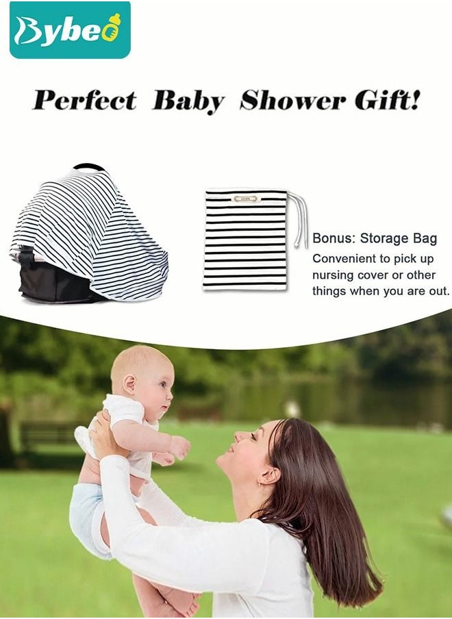 Bybeo Baby Nursing Cover for Breastfeeding - 360 Degree Privacy, 8-in-1 Uses Soft & Breathable Covers Baby Car Seat & Shopping Cart Nursing Poncho, Washer & Dryer Friendly  - Image 5