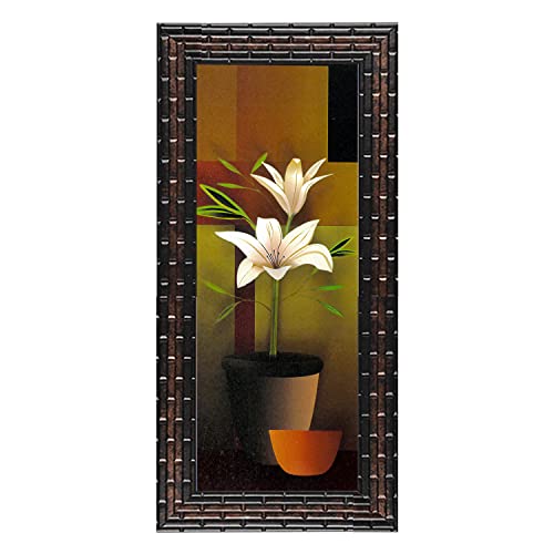 Indianara Set of 3 Flowers in Vases Framed Art Painting (0971GB) without glass 6 X 13, 10.2 X 13, 6 X 13 INCH - Image 4
