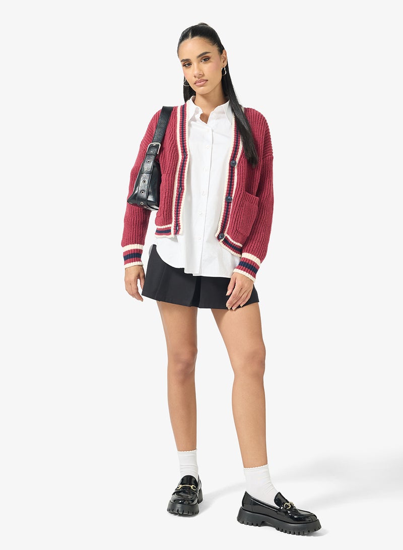 جينجر كارديجان بأسلوب الكلية محبوك بالكابل - Image 4