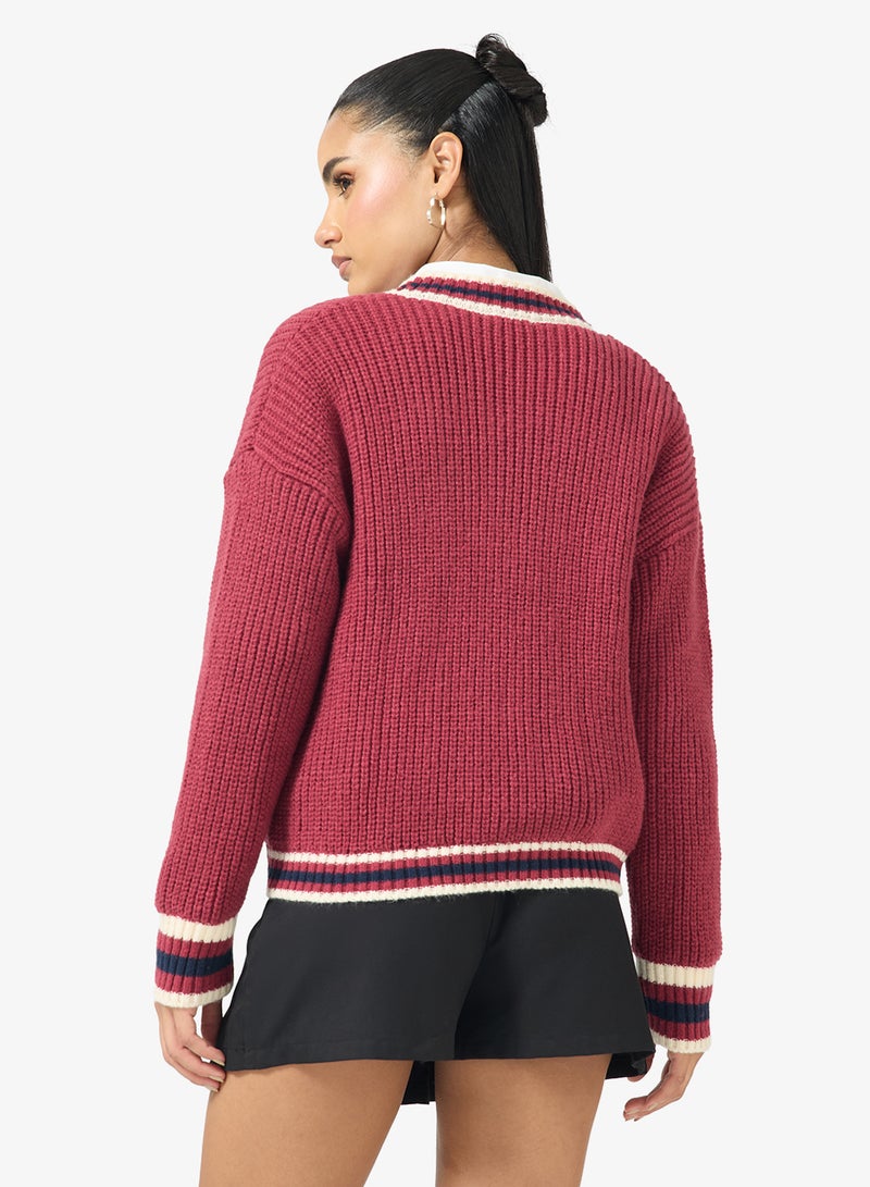 جينجر كارديجان بأسلوب الكلية محبوك بالكابل - Image 2