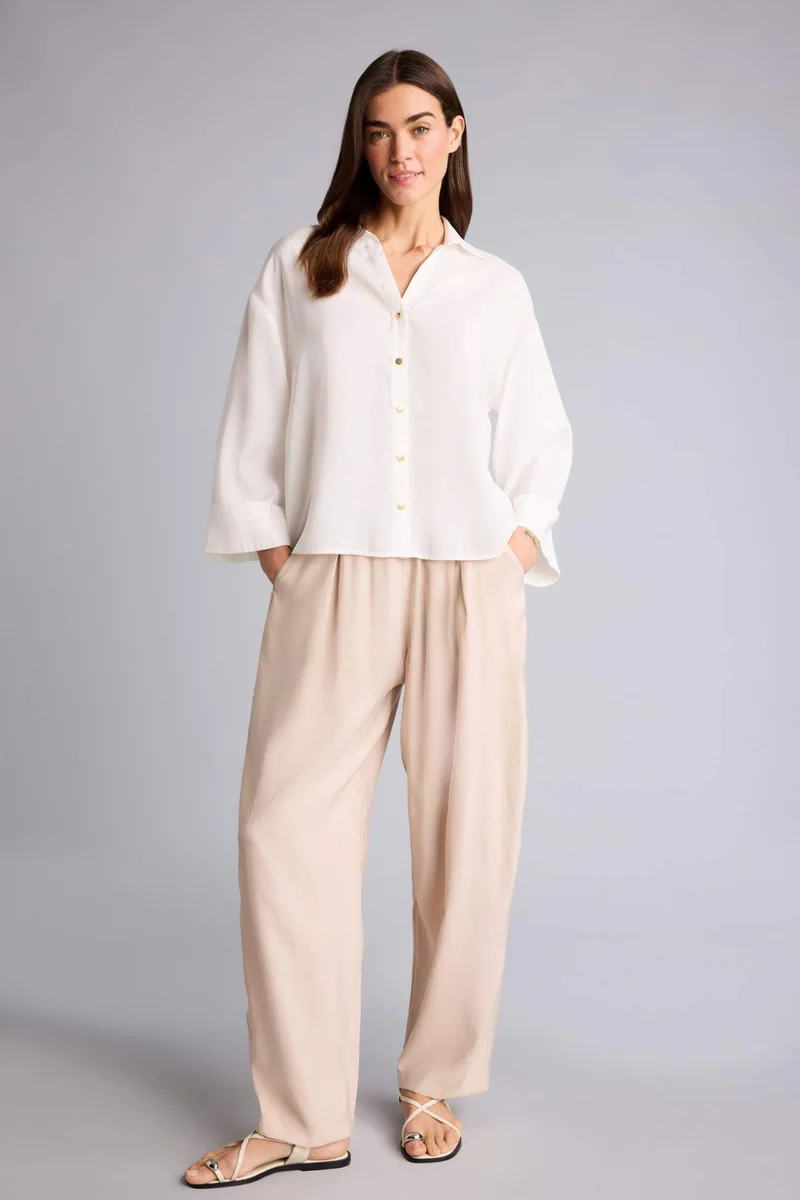 ديفاكتو Regular Fit Regular Hem Linen Look Trousers