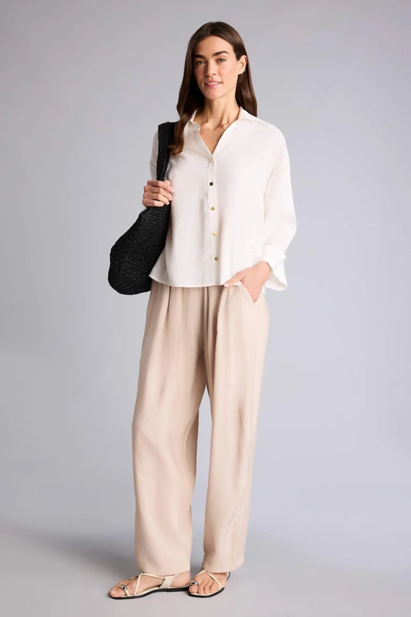 ديفاكتو Regular Fit Regular Hem Linen Look Trousers