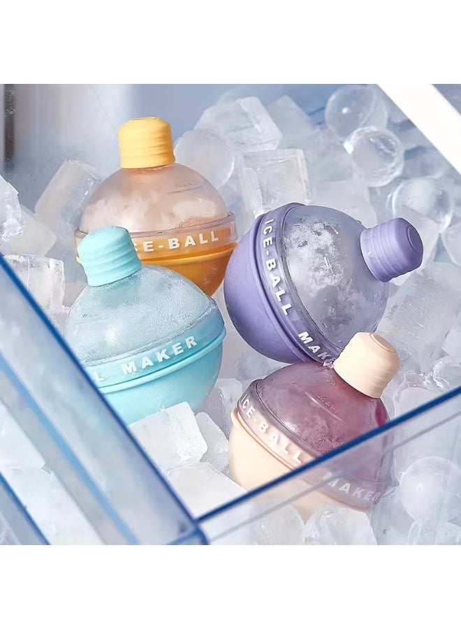 Goolsky 4pcs Ice Ball Maker with Color Box, Large Round Ice Mold for Whiskey, 6.35 cm Sphere Ice Mold for Cold Drink Enthusiast, Release Ice Cube Tray for Parties, Restaurants, Bars, Set of 4 Round Makers with Lids for Cocktails, Bourbon, and Drinks - Image 3