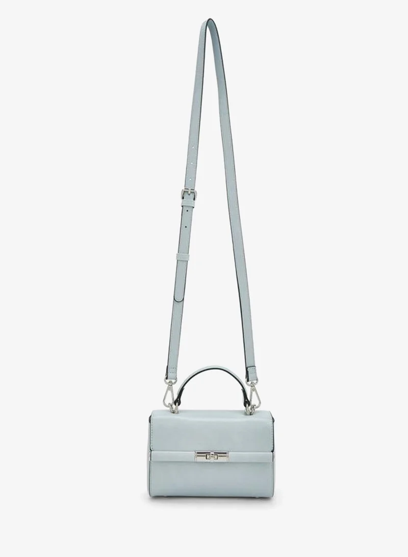 Celeste Solid Satchel Bag With Twist Lock Closure