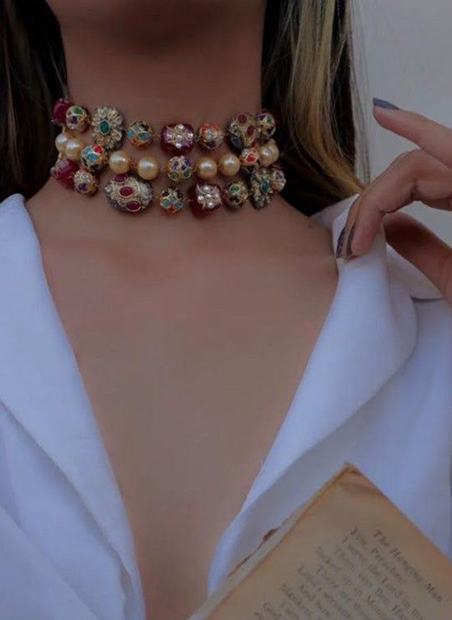Binnis Wardrobe Gold-Plated Beaded Necklace - Image 1