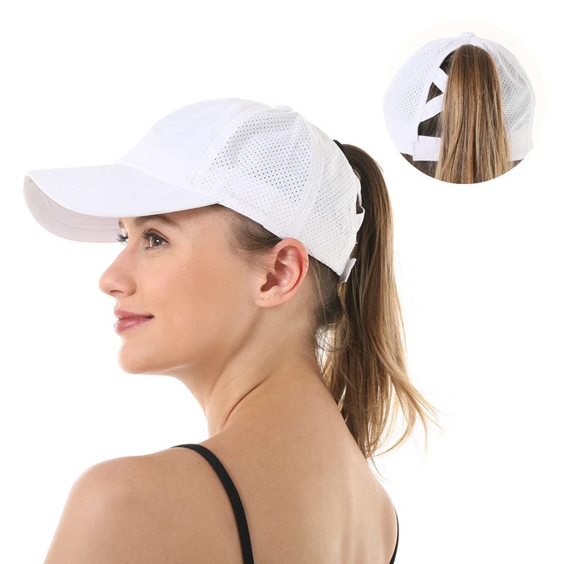 Bucaum Cross Hat Womens Baseball Cap -Cross Ponytail Hat Baseball Cap - Image 2