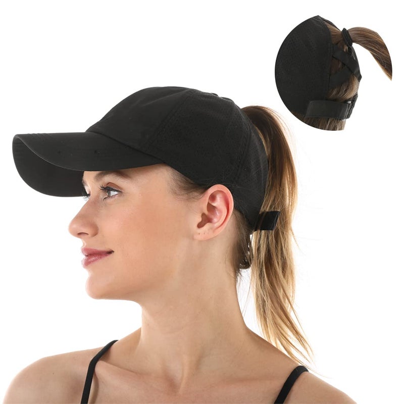 Bucaum Cross Hat Womens Baseball Cap -Cross Ponytail Hat Baseball Cap - Image 3