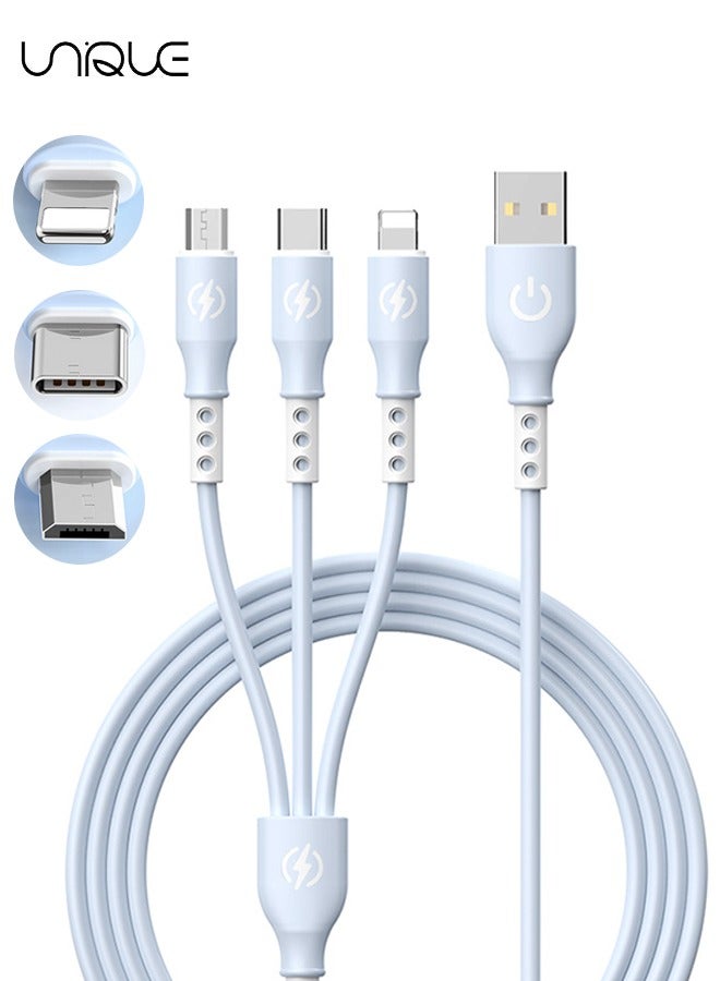 يونيك ما ستحصل عليه: 1 قطعة 1.2 متر 3 في 1 كابل شاحن للهاتف المحمول. مثالي لمشاركة شحن الأجهزة المختلفة مع الآخرين أثناء القيادة والسفر والعمل والسفر وما إلى ذلك (ملاحظة: الشحن مدعوم فقط) - Image 1