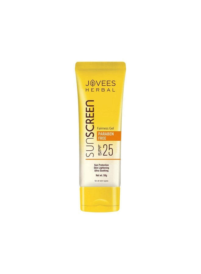 Jovees Herbal Sunscreen Fairness Gel SPF 25 For Tanning & Sun Damage | Oily, Sensitive, Dry Skin | Sunscreen For protect Your Skin with Lightweight & No White Cast Formula | Women/Men 50g - Image 1