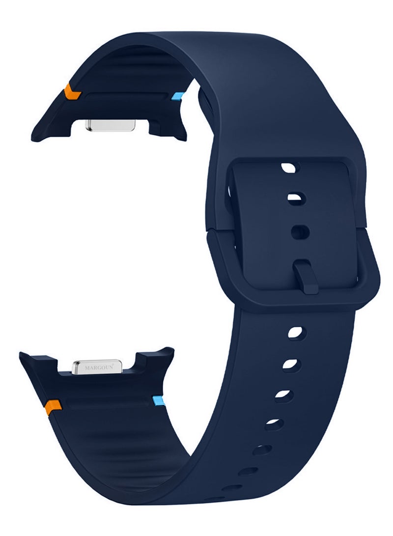 Sport Band for Galaxy Watch 8 40mm 44mm and Watch 8 Classic 46mm, Silicone Replacement Strap, M/L Size - Midnight Blue - Image 2