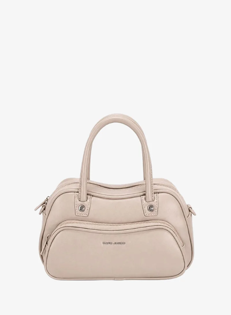 David Jones David Jones unique chic handbag for women model CM8288| Faux leather formal and event handbag with external pocket | Structured evening spacious handbag