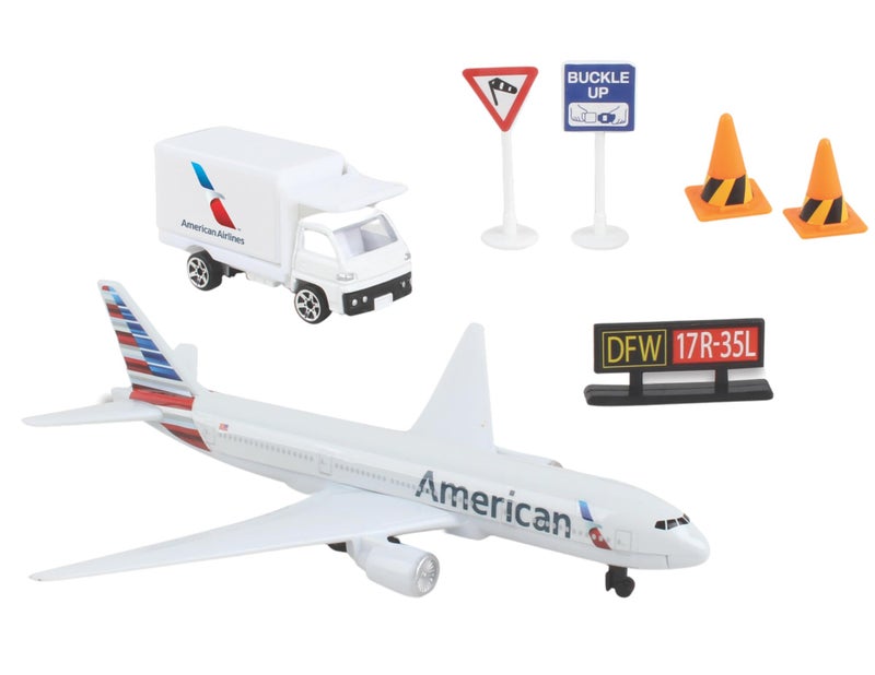 Daron American Airlines Airport Playset with Die-Cast Metal Model Airplane with Plastic Parts, Cars and Transportation Toys for Kids Ages 3+ - Image 2