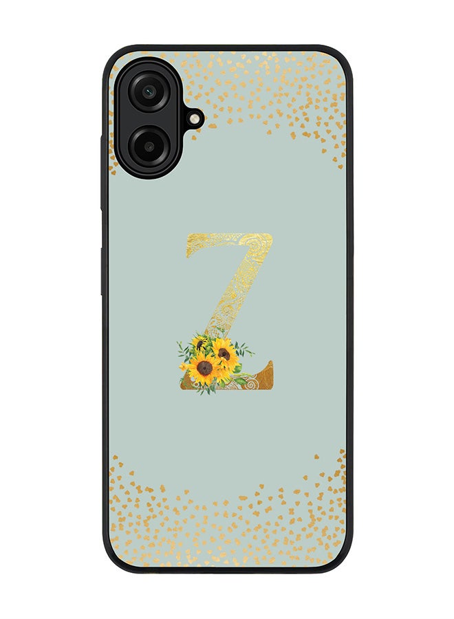 Stylizedd For Samsung Galaxy A07 4G Case,Slim fit Camera Protection, Shockproof Thin Phone cover  - Custom Floral Monogram - Z  (Light Grey )