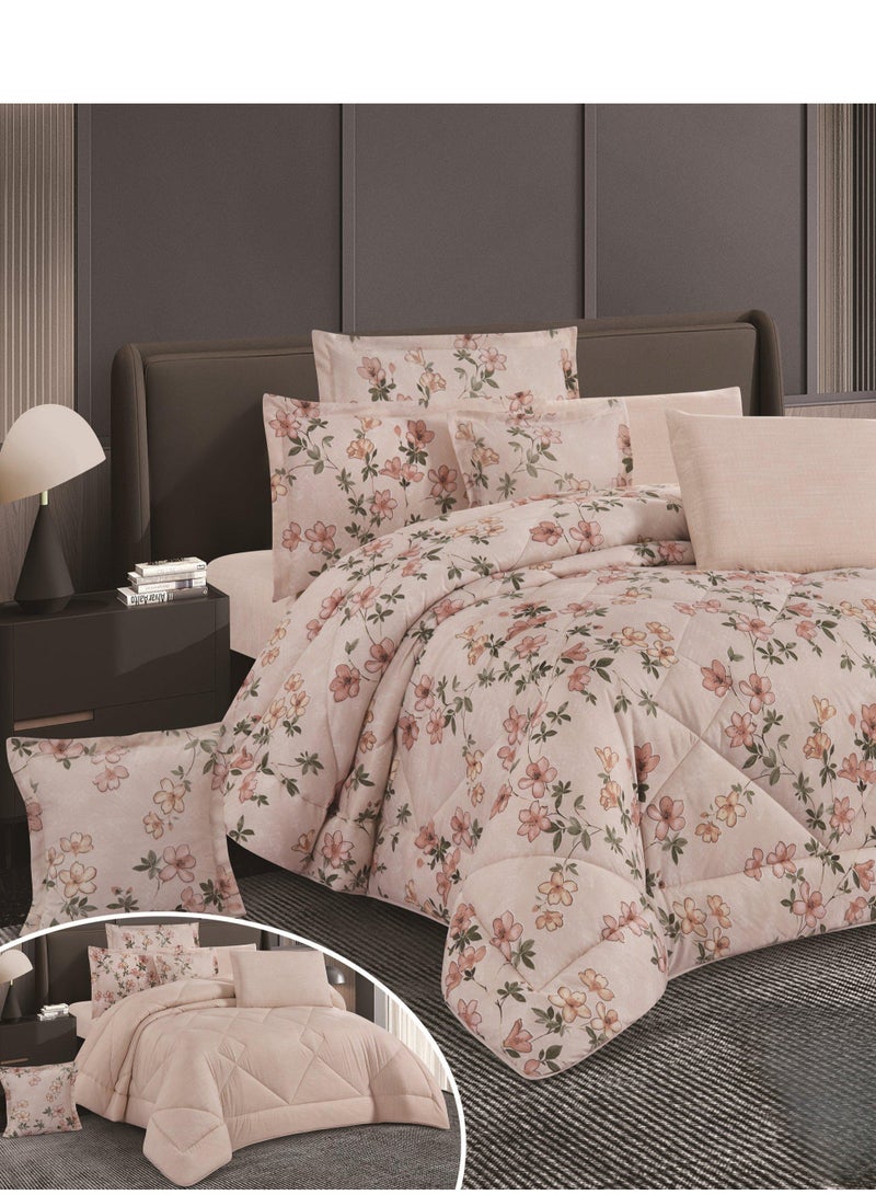 8-piece royal printed double bedspread, king-size comforter, 230 x 250  - Image 2
