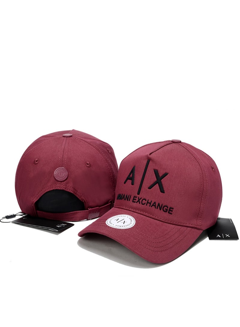AX Cap: Rich Burgundy, Embossed Logo