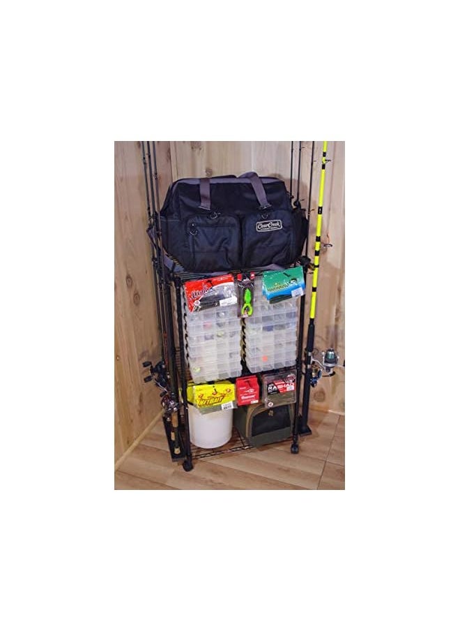 Promass Adjustable 3-Shelf Rolling Tackle Trolley for Fishing Tackle Storage, Holds up to 12 Fishing Rods and Multiple Tackle Cases and Gear 38- Inch X29- Inch - pzsku/Z38746D50450BF7733023Z/45/_/1705590381/c7291fc9-3164-4f19-8298-d521ffa84679