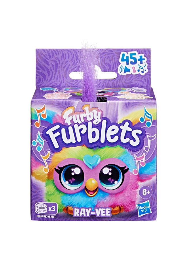 Furby Furblets Ray-Vee Mini Friend, 45+ Sounds, Electronica Music, Furbish Phrases, Electronic Plush Toys for Girls & Boys 6 Years & Up, Rainbow  - Image 2